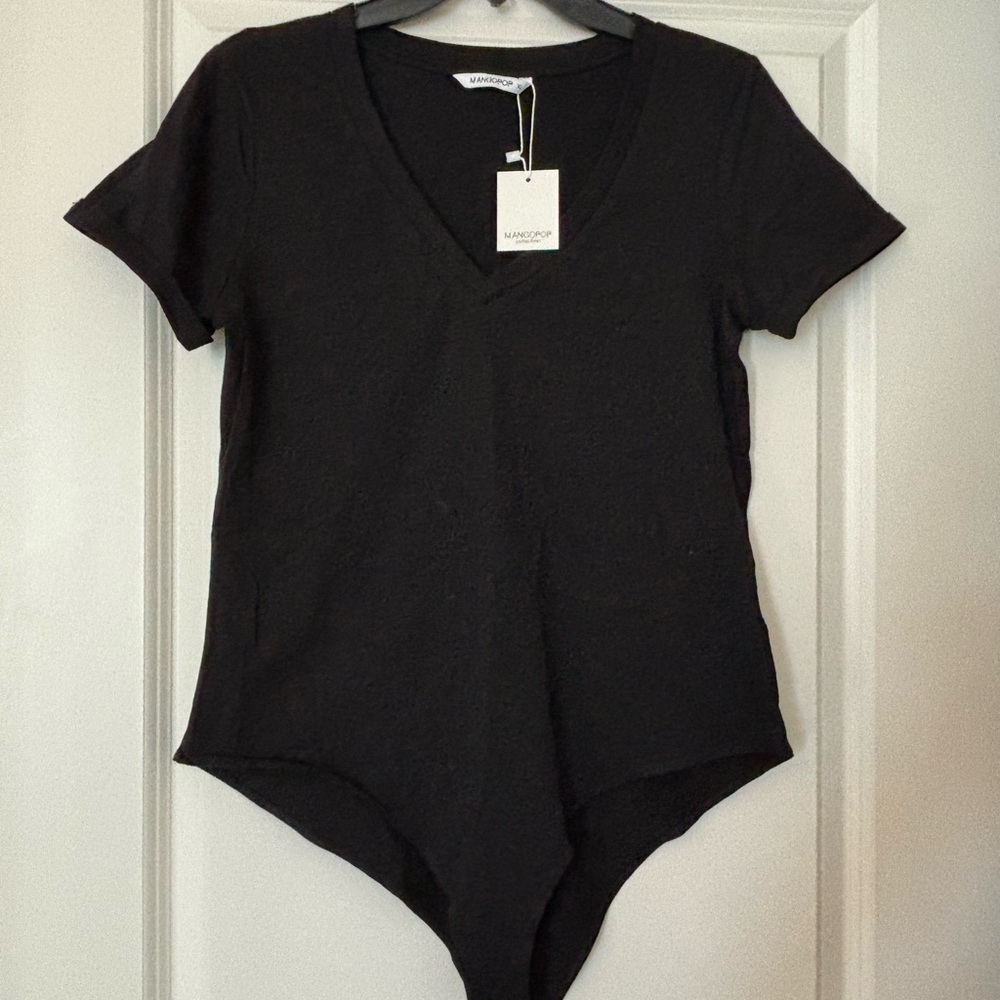 Mango Collection Black V-Neck Blouse